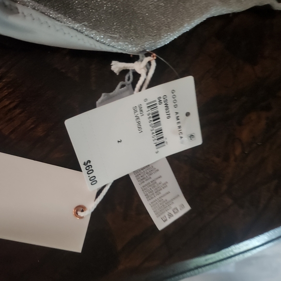 Good American Tiny Ties Silver Sparkle Bikini - Picture 6 of 7